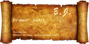 Bramer Judit névjegykártya